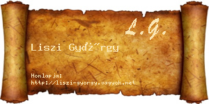 Liszi György névjegykártya